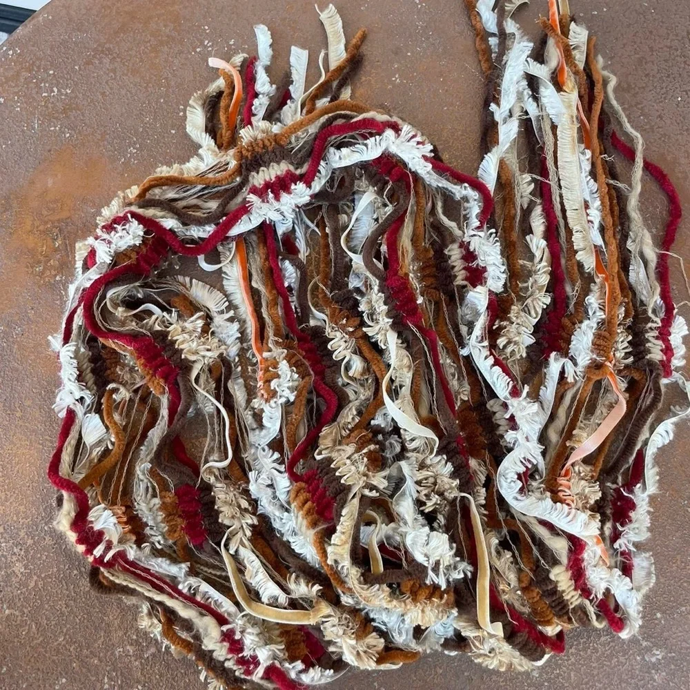 Handmade autumn Multi-coloured boho scarf